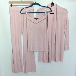 A Pea In The Pod Maternity Nursing 3 Piece Pajama Set Size Small Pink Sleepwear